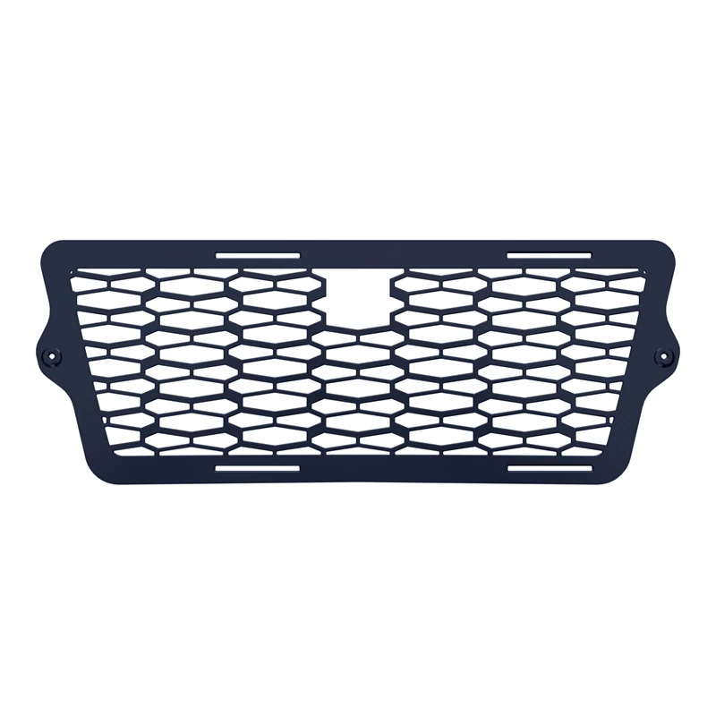 Black honeycomb car grille with a sleek design.