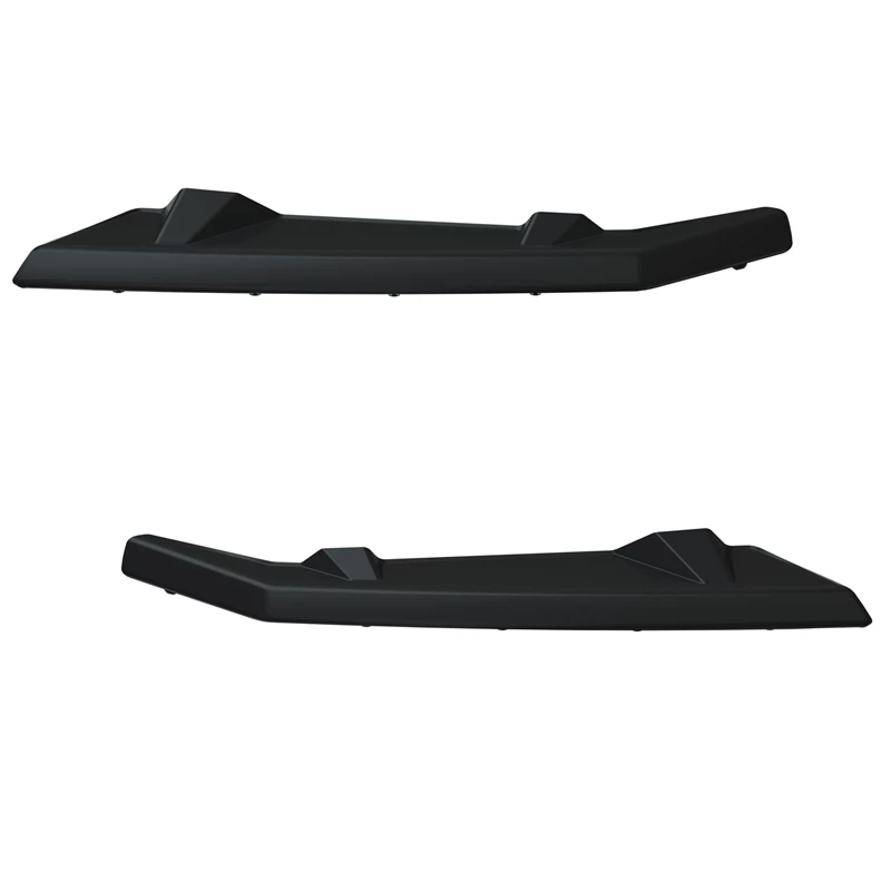 Two black plastic automotive trim pieces shown side by side on white.