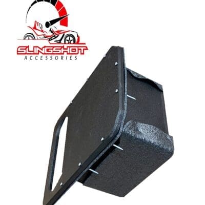 A black car part with screws