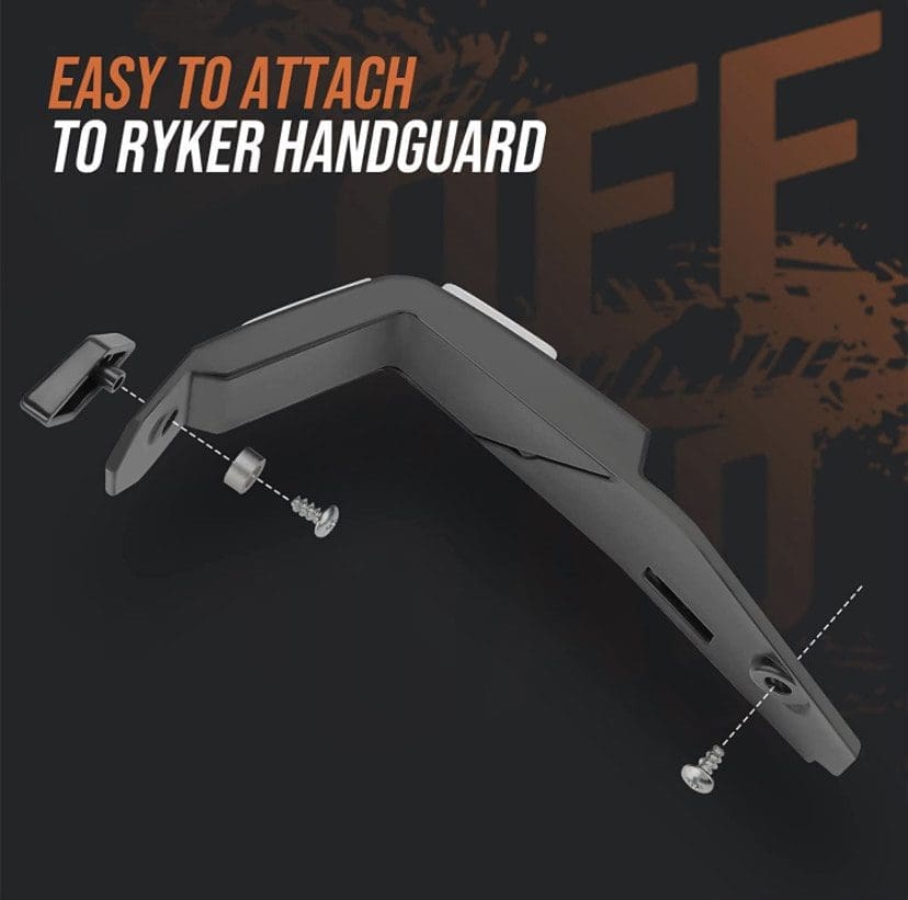 Attachment component for Ryker handguard with screws for easy installation.