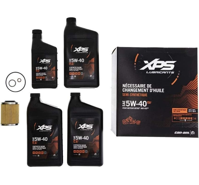 IMG_7009 XPS Lubricants SAE 5W-40 synthetic blend oil change kit with filter for Can-Am vehicles.