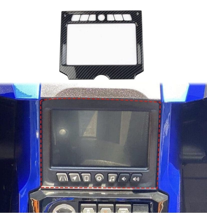 Close-up of a blue arcade machine's control panel and screen.