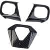 Set of carbon fiber car mirror and interior trim covers.