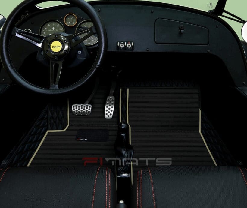 Vanderhall Double Layer Diamond Pattern Mats In Black