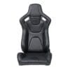 Ergonomic black racing-style gaming chair with headrest and contoured support.