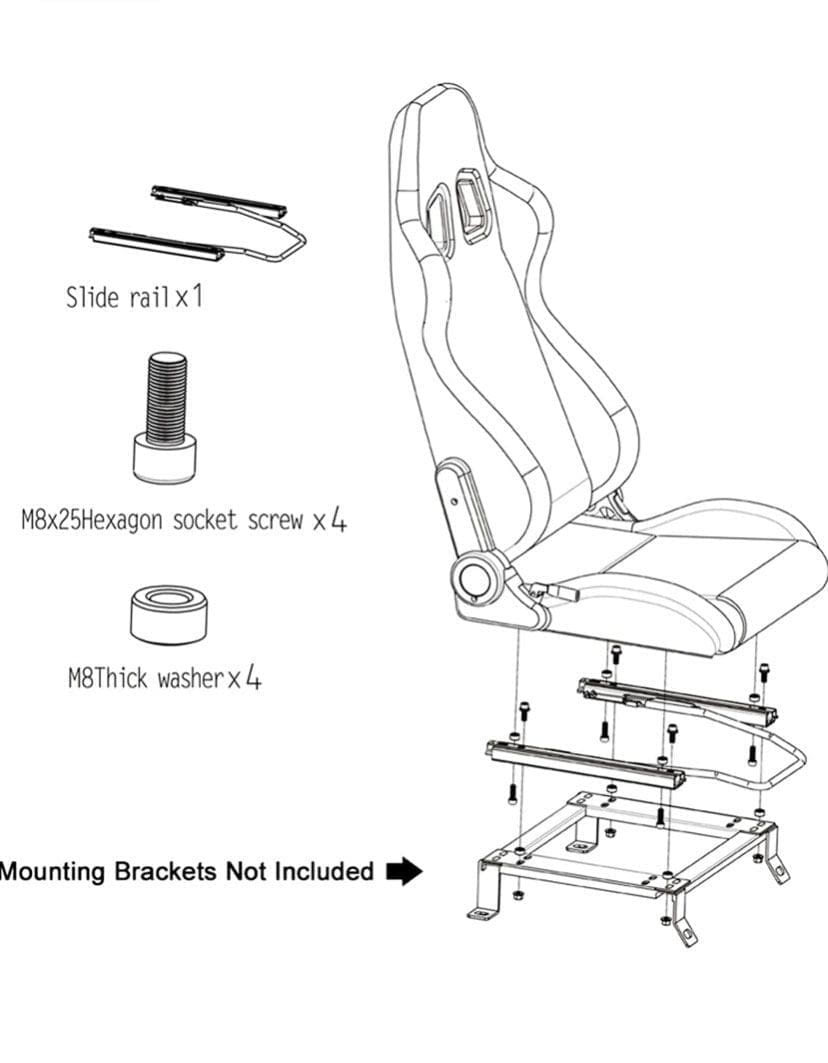 Diagram showing swivel chair mounting with screws and washers.