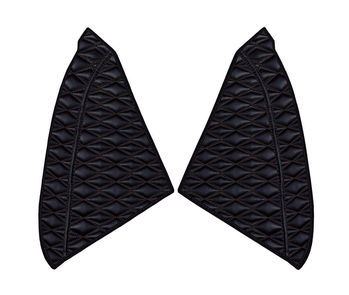 Two black, textured, triangular-shaped pads.