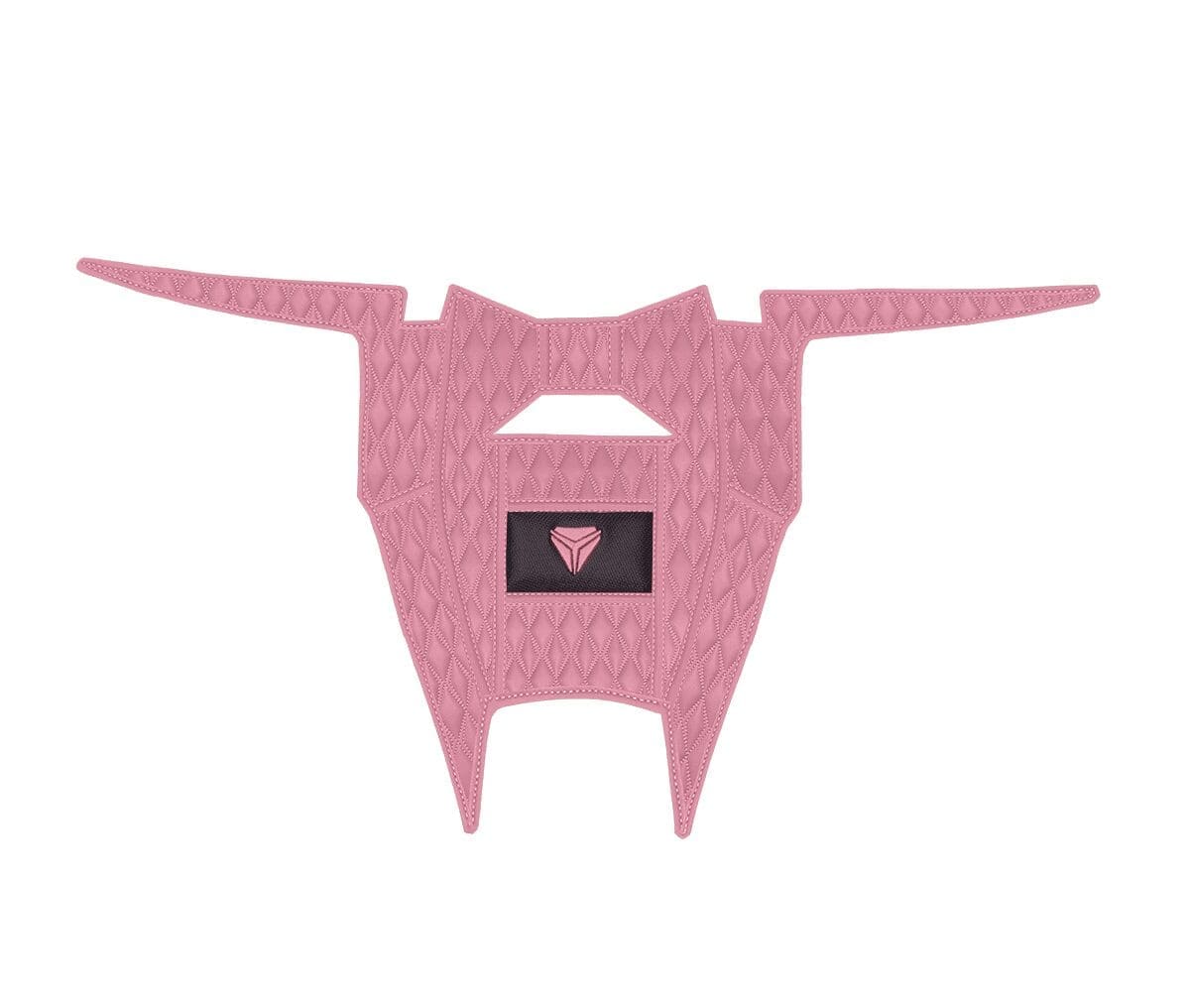 A stylized pink bull with a diamond on its forehead.