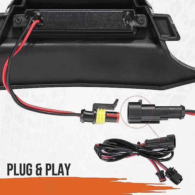 Car wiring harness with plug and play connectors for easy installation.