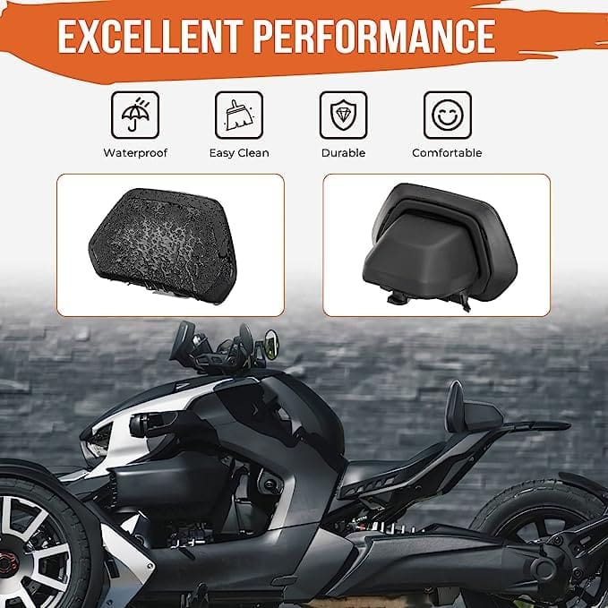 Motorcycle backrest cushion with excellent performance and easy installation.