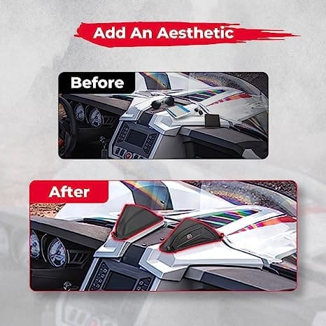 Car window spoiler added for a sleek, sporty look.