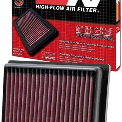 High-flow air filter for improved engine performance.