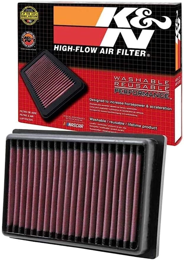 High-flow air filter for improved engine performance.