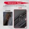Comparison of waterproof zippers: standard vs. enhanced design.