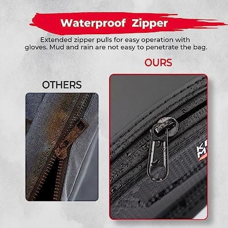 Comparison of waterproof zippers: standard vs. enhanced design.