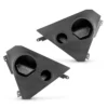 Pair of black car speaker adapter panels with mounting holes.
