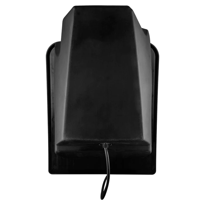 Black electronic device with a cable, possibly a sensor or charger.