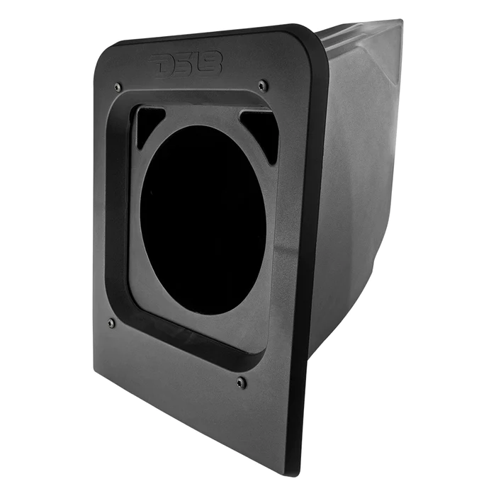 Black plastic vent cover with a rectangular frame and circular opening.