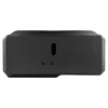 Black wireless speaker with a rectangular shape and simple design.