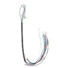 Multi-colored wire harness with a black cable sleeve and exposed wire ends.