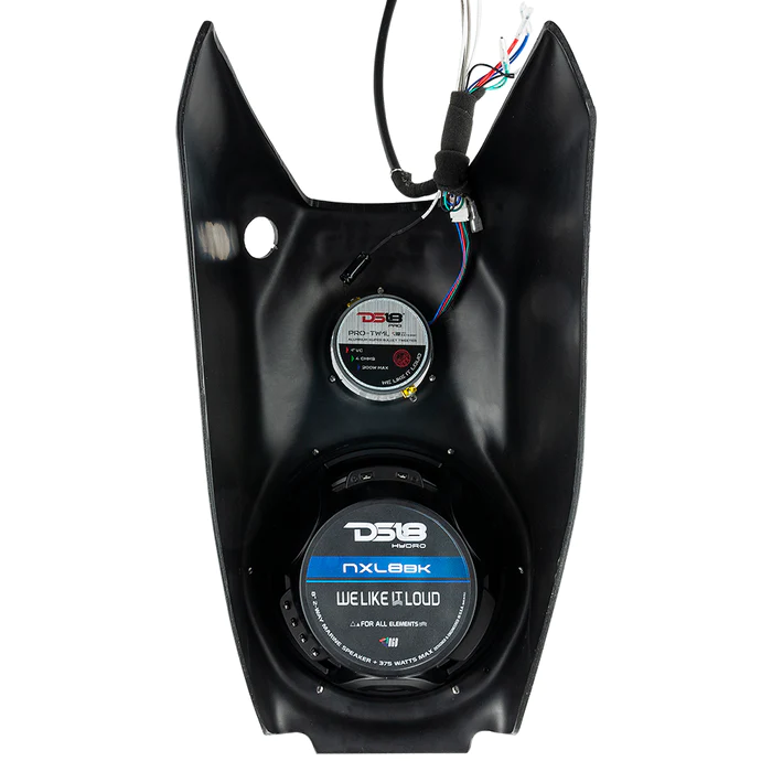 Black plastic casing with circular dials and wires.