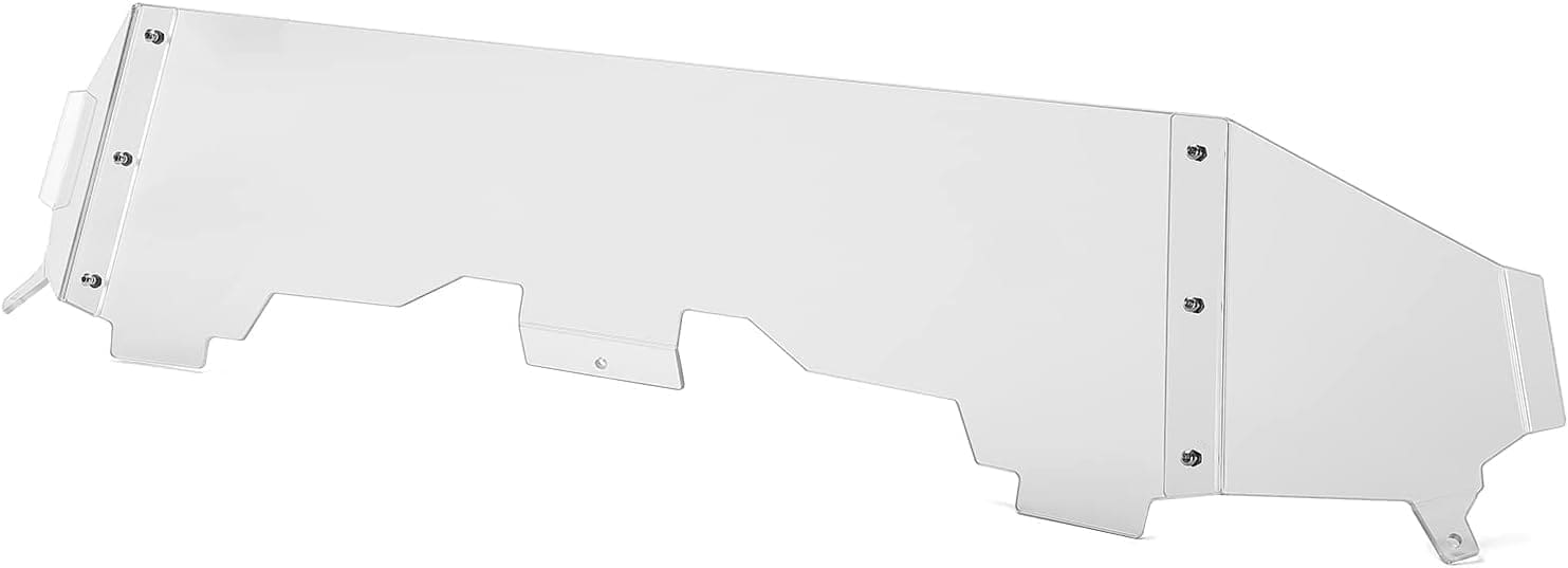 Clear acrylic sneeze guard with cutouts for transactions.