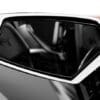 Close-up of a sleek car side mirror with a modern design.