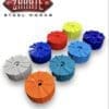 Colorful segmented grinding tools from Zombie Steel Works.
