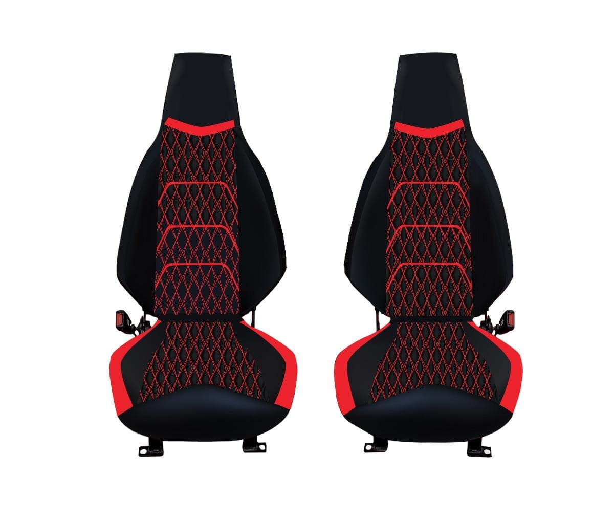 red (1) Slingshot F1-Supreme Series Premium Leather Diamond Pattern Seat Covers