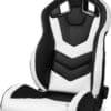 Slingshot Fiberglass Leather Reclinable Black+White Racing Seats Right Left [EVO-Series]