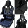 Black ergonomic racing-style gaming chair with padded cushions and adjustable armrests.
