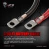High-quality 3.93 ft battery cables with durable insulation and heavy-duty copper.