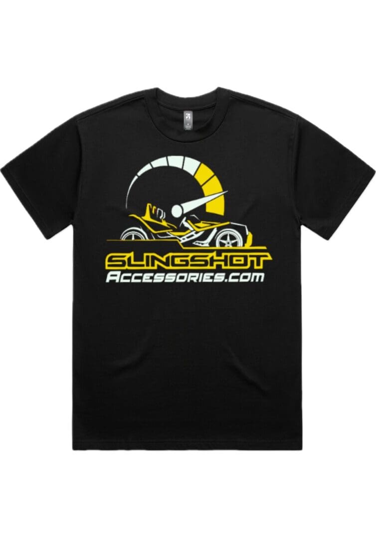 Black t-shirt with yellow and white SubScout Accessories logo.