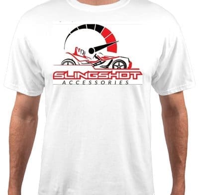 White T-shirt with a red and black esports logo design.