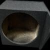 Empty dark circular space inside a gray box.