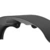 Black ergonomic wrist rest for computer use.