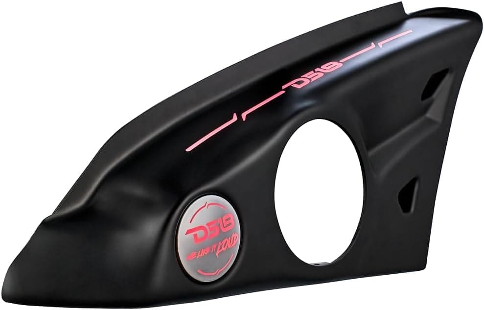 510NaJO3rgL._AC_SL1080_ Close-up of a black electric guitar headstock with red logo and tuning peg.