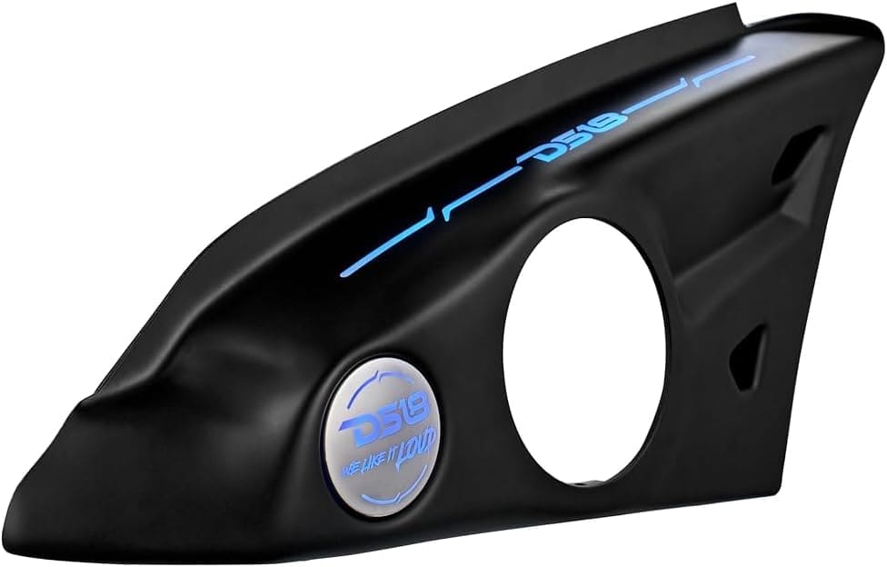 51fSNx8hCQL._AC_SL1080_ Black bicycle frame with blue accents and a circular logo.