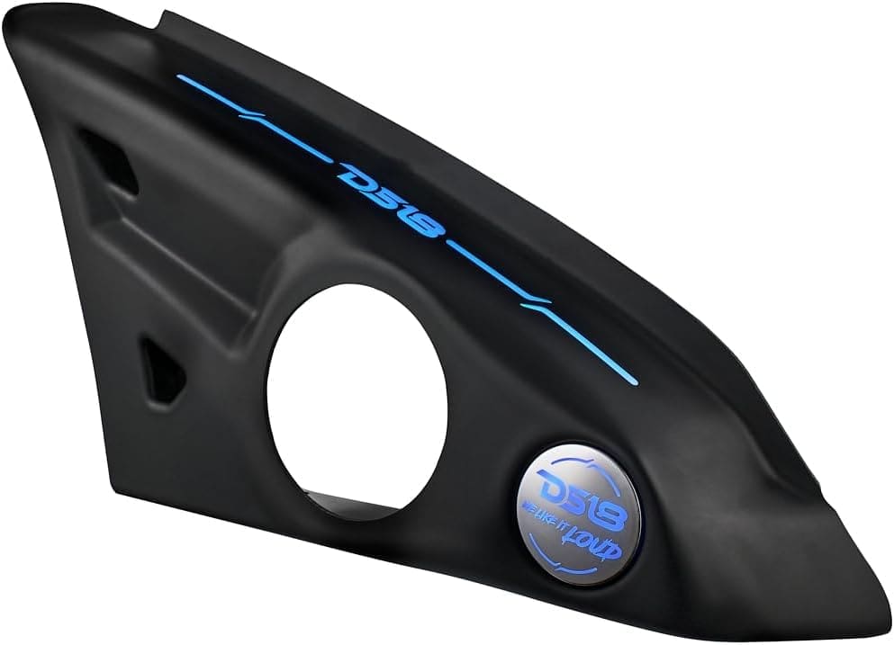 51j9Cf98agL._AC_SL1080_ Close-up of a black bicycle chain guard with blue accents and a logo.