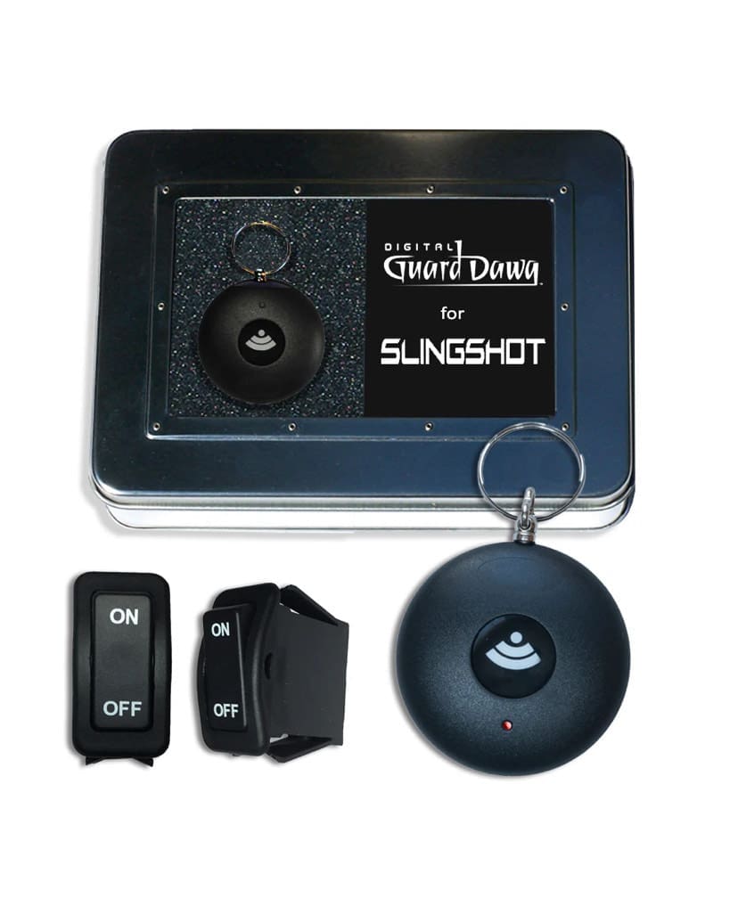 Slingbox device with remote and power adapter for streaming TV content.