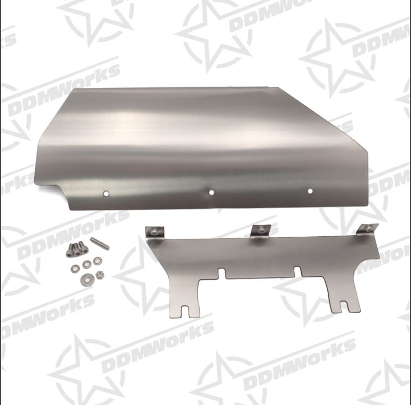 Metal automotive hood scoop with mounting hardware.