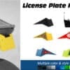 Large ad 6 Various colorful license plate mounts and styles displayed.