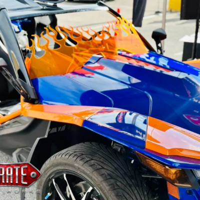 Polaris Slingshot Acrylic ZSW Wind Deflector-Flame Design